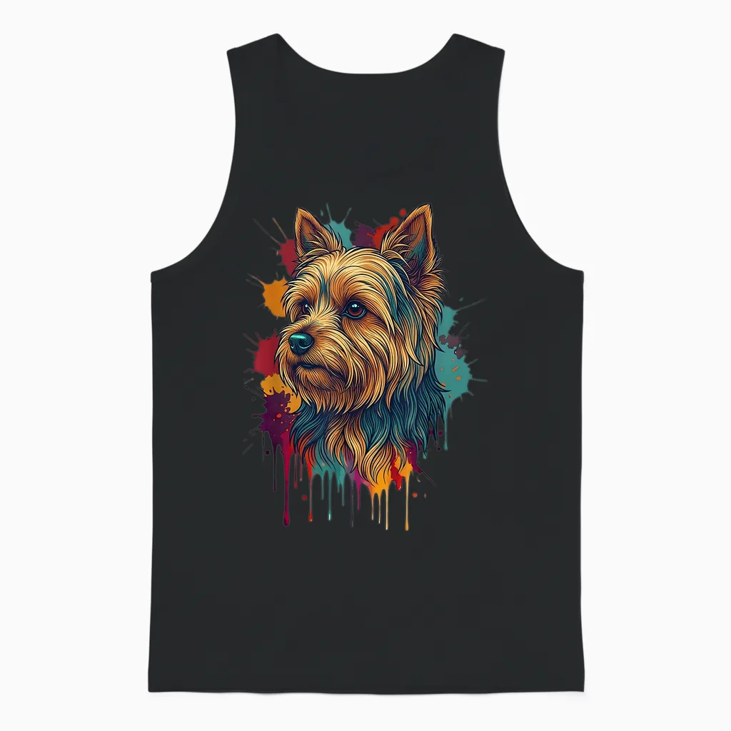 Yorkshire Terrier Coloré Unisex Tank Top in Black