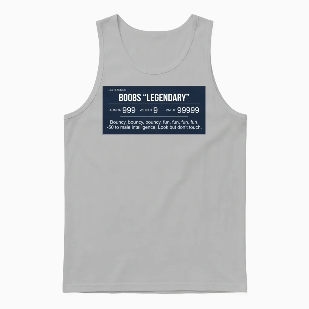 Boobs Legendary Funny Unisex Tank Top in Ash