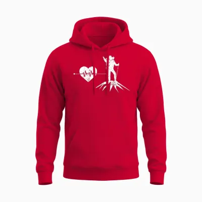 Hiking Heartbeat Unisex Hoodie - Red