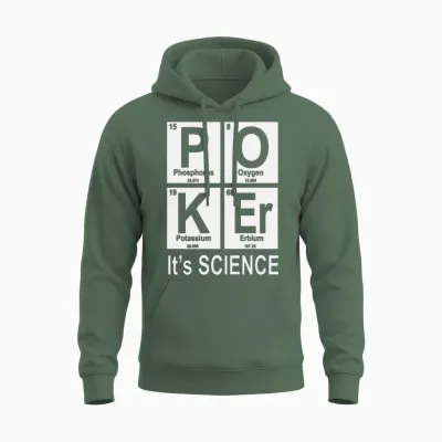 Poker I'ts Science Unisex Hoodie - Military Green