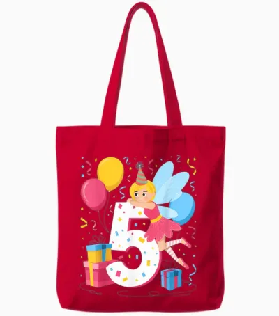 Fee 5. Geburtstag Für Jungen Mädchen 5 Jahre Alt Fünfte Fee Tote Bags - Red