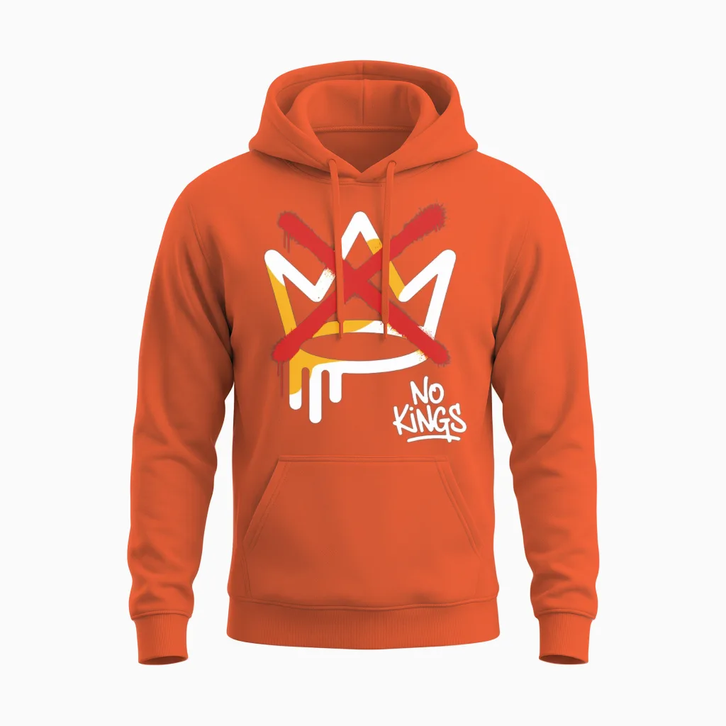No Kings Crown Unisex Hoodie in Orange