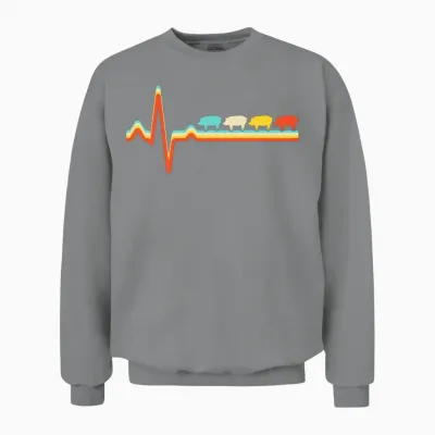 Pig Retro Heartbeat Unisex Sweatshirt - Sport Grey
