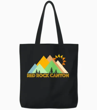Retro Vintage Red Rock Canyon Tote Bags - Black