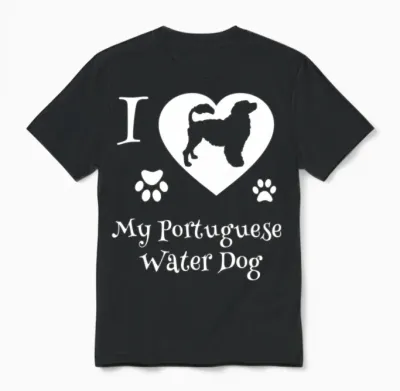 Portuguese Water Dog for Portie Dog Unisex T-Shirt - Black