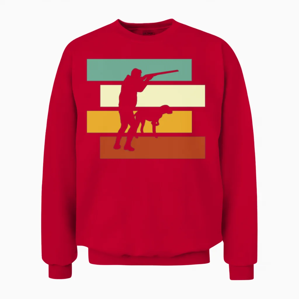 Hunting Retro Unisex Sweatshirt in Red