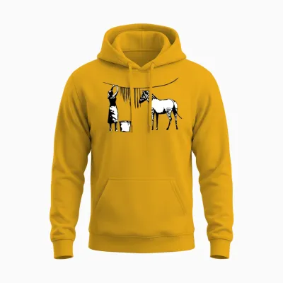 Funny Zebra Stripes Unisex Hoodie - Gold