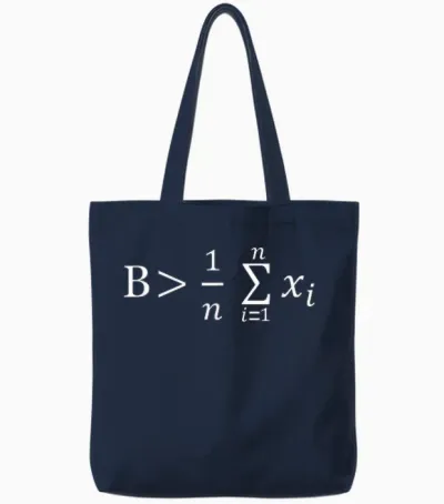 Funny Math - Be Greater Than Average Tote Bags - Navy