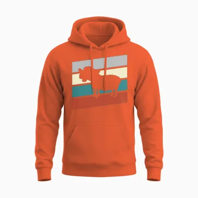 Sheep Retro Unisex Hoodie - Orange