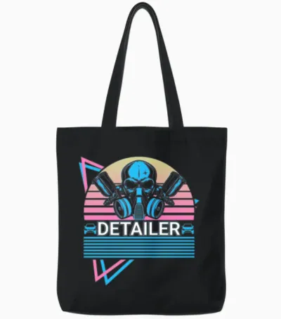 Detailer Retro Tote Bags - Black