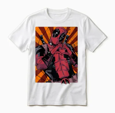 Marvel Deadpool Heart Hands Portrait T-Shirt Small Unisex T-Shirt - White