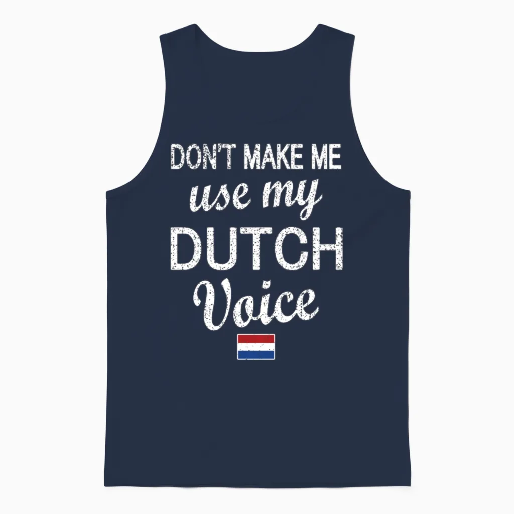 Proud Dutch Roots Netherlands Flag Dutch Heritage Unisex Tank Top in Navy
