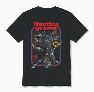 Predator Hunting Season Ain't Got Time to Bleed Retro Unisex T-Shirt - Black