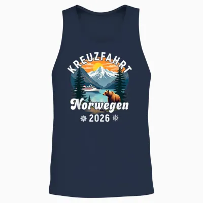 Kreuzfahrt Norwegen 2026 Freund Familie Norwegen Unisex Tank Top - Navy