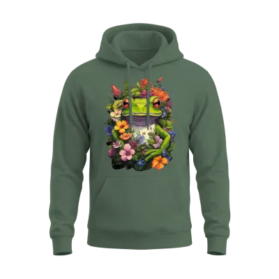 Aesthetic Frog Frogs for a Frog Lover Unisex Hoodie - Military Green