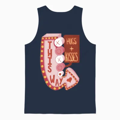 Retro Valentine’s Day Unisex Tank Top - Navy