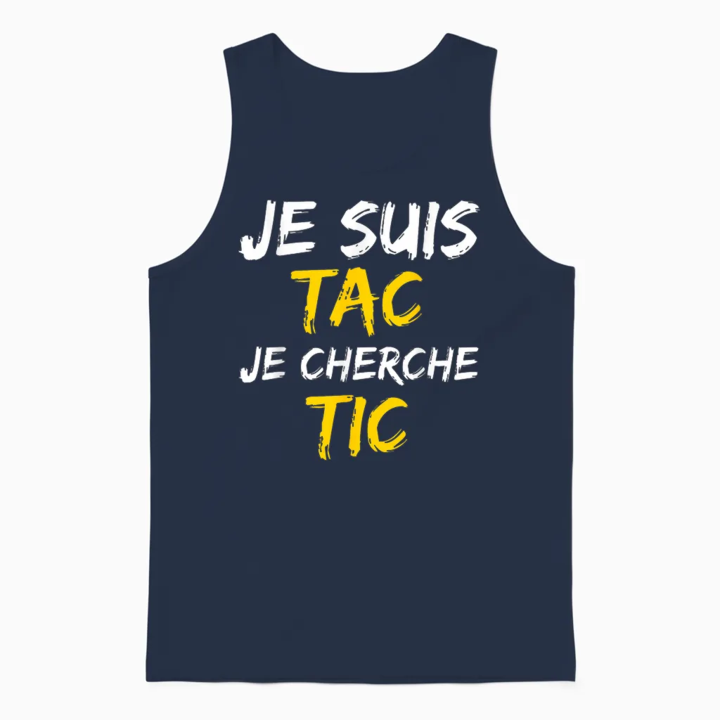 Je Suis Tac Je Seek Tic - Déguisement Duo Unisex Tank Top in Navy