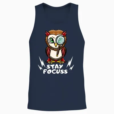 Stay Focus Unisex Tank Top - Navy
