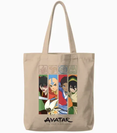 Avatar: the Last Airbender Four Elements Benders Box Panels Tote Bags - Natural