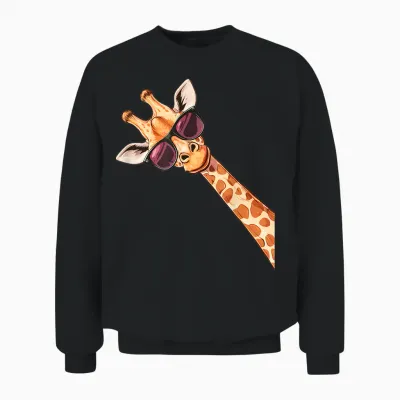 Funny Giraffe Sunglasses Unisex Sweatshirt - Black