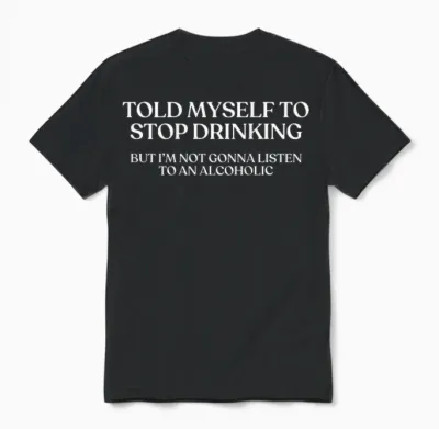 Shirt Funny Drinking Back Unisex T-Shirt - Black