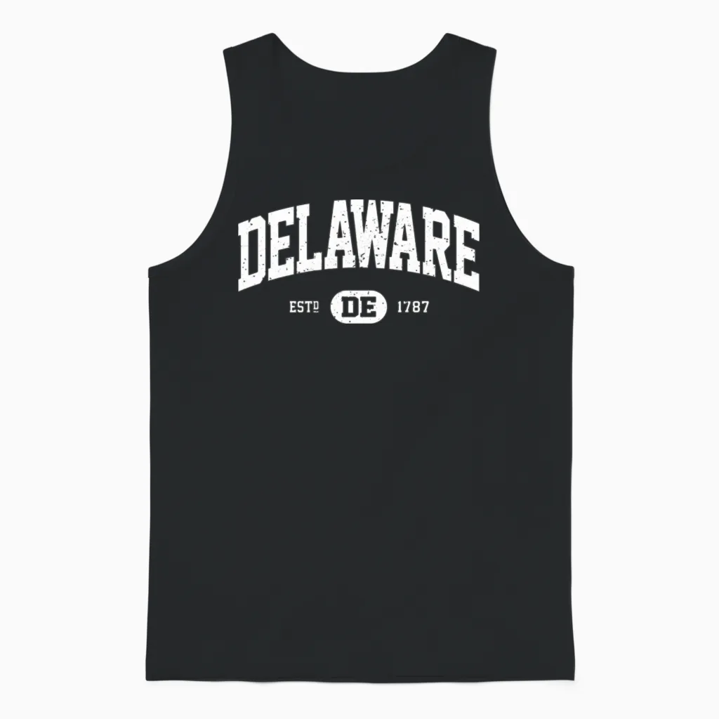 Delaware Retro Vintage Delaware Unisex Tank Top - Black