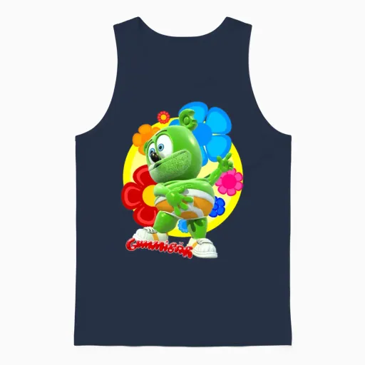 Gummibär Flowers - Floral & Botanical Unisex Tank Top in Navy