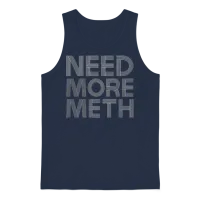 Need More Meth Funny Unisex Tank Top - Navy – 1