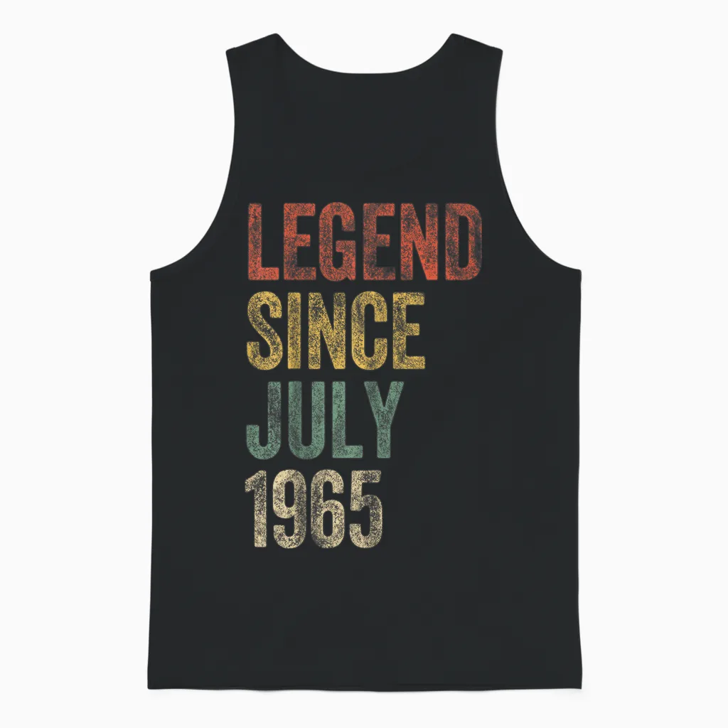 Legend 1965 60th Birthday Gifts for Men Women 60 Year Old Unisex Tank Top in Black