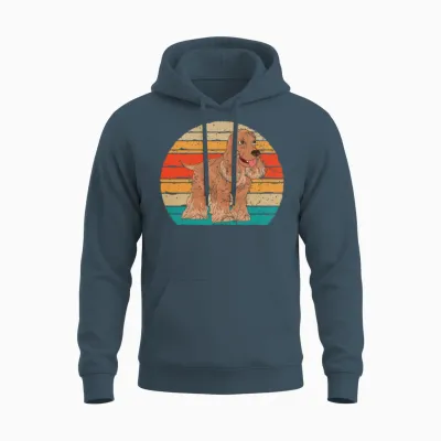 Retro Cocker Spaniel Unisex Hoodie - Dark Heather