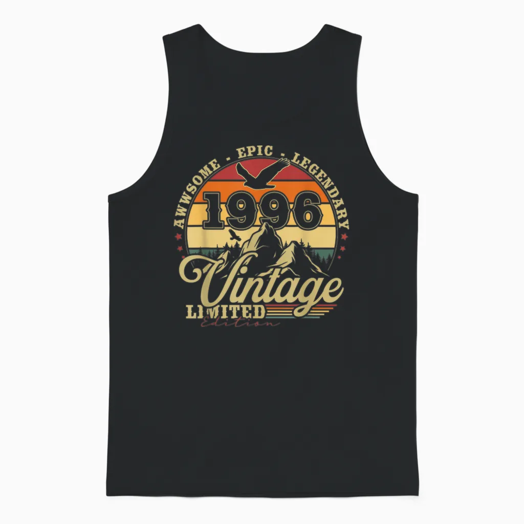 Vintage 1996 Cadeau D'anniversaire 30 Ans Hommes Et Femmes Unisex Tank Top in Black