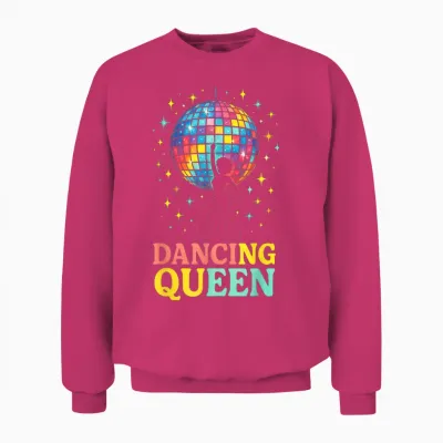 Dancing Queen Disco Retro Groove Queen Party Unisex Sweatshirt - Heliconia