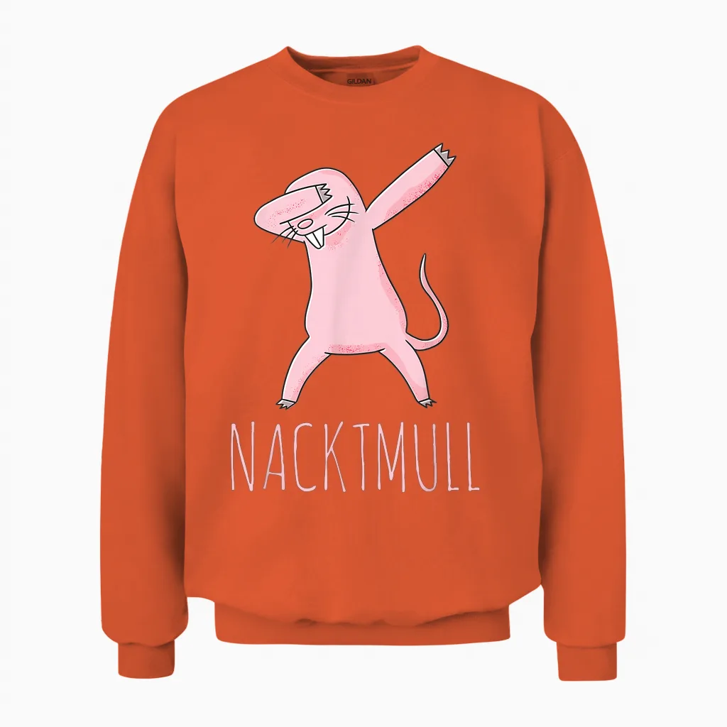 Nacktmull Tshirt | Funny Ratte Shirt | Tier Nagetier Spruch Unisex Sweatshirt in Orange