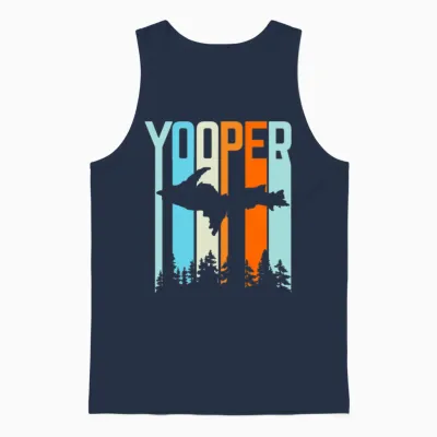 Upper Peninsula Retro Yooper Unisex Tank Top - Navy