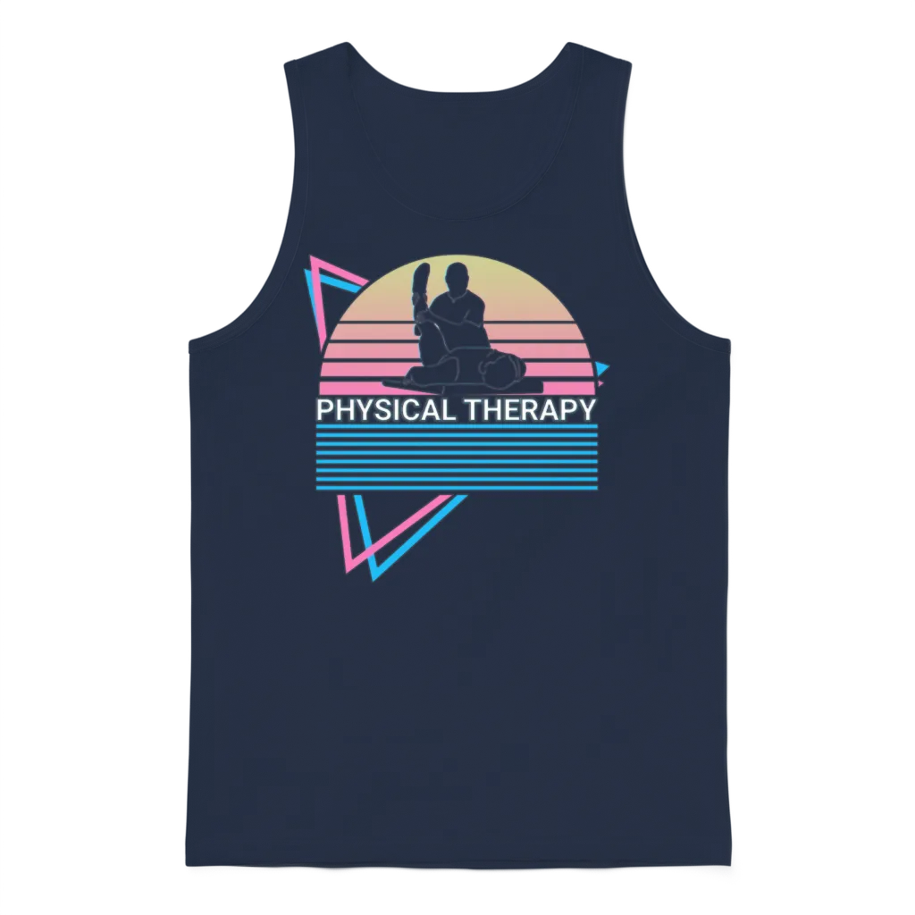 Physical Therapy Retro Unisex Tank Top - Navy
