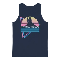 Physical Therapy Retro Unisex Tank Top - Navy – 1