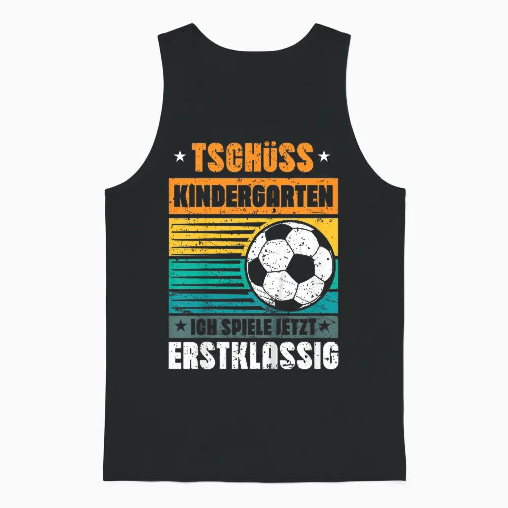 Schulkind Cooles Fussball Junge Schulbeginn Einschulung Unisex Tank Top in Black