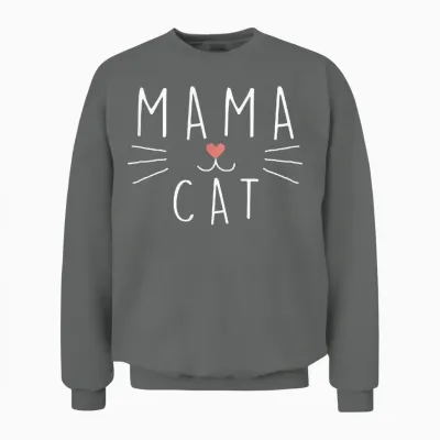 Mama Cat Funny Unisex Sweatshirt - Graphite Heather