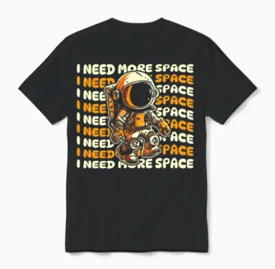 Astronaut Funny Unisex T-Shirt - Black