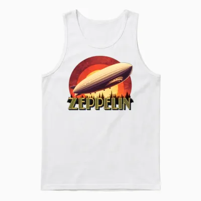 Zeppelin Retro Unisex Tank Top - White