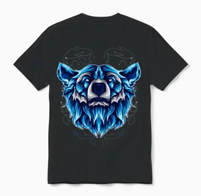 Bear Head Vintage Retro Unisex T-Shirt - Black