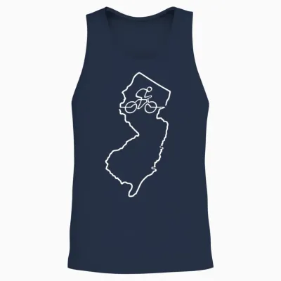 New Jersey Cycling Shirt Cyclist Gift Bike Biking Unisex Tank Top - Navy