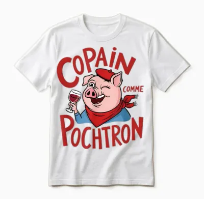 Feria Copain Comme Pochtron Bayonne Dax Basque Humor & Party T-Shirt, White, S Unisex T-Shirt - White