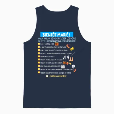 Future Groom Man Evg Challenges Humor Gift Friends T-Shirt, Black, S Unisex Tank Top - Navy