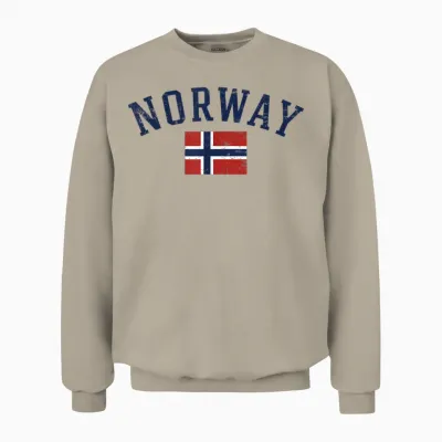 Norway Flag for Men Women Norwegian Scandinavian Pride Norge Unisex Sweatshirt - Sand