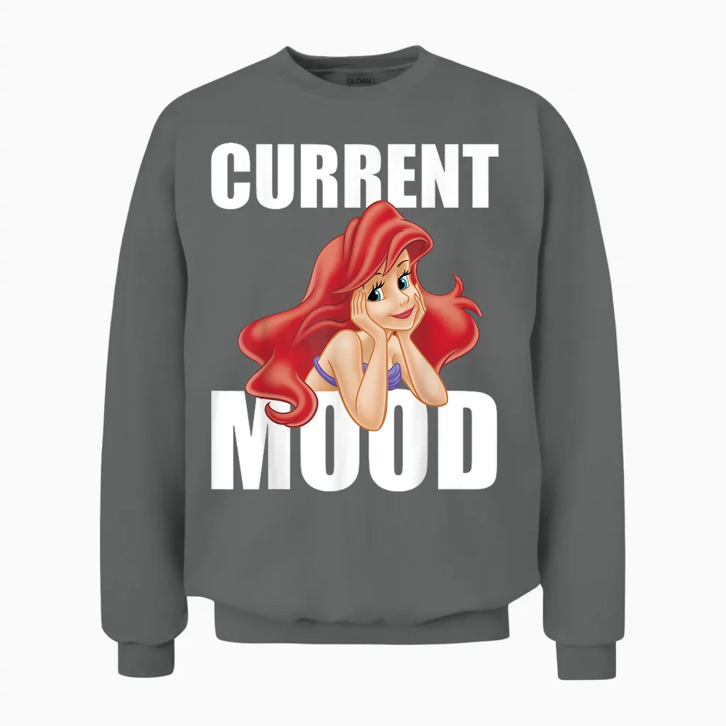 Disney the Little Mermaid Ariel Current Mood Unisex Sweatshirt in Graphite Heather