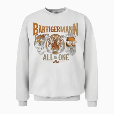 Bart Vollbart Bartpflege Hipster Männer Bart Bärtiger Mann Unisex Sweatshirt - White