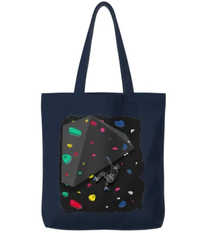 Climbing Boulder Wall Rock Climber Bouldering Tote Bags - Navy