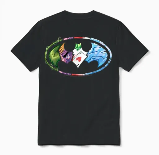 Dc Comics Batman Villains Logo T-Shirt Small Unisex T-Shirt in Black