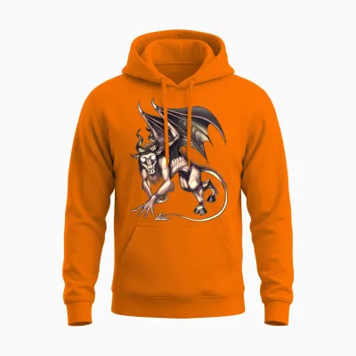 Jersey Devil Cryptid Creature Unisex Hoodie - Safety Orange